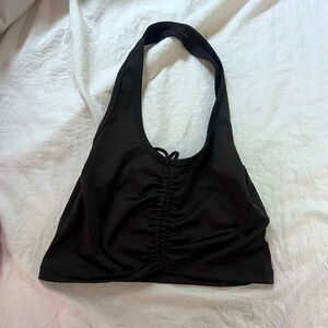 H&M black ruched halter top
